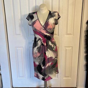 Max and Cleo Dress Purple Pink Gray Black Sz M